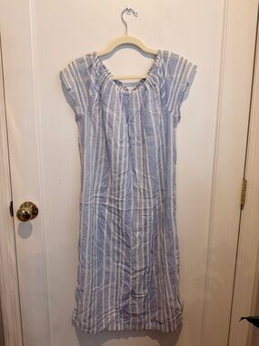 Bellerose Blue and White Striped Midi Dress